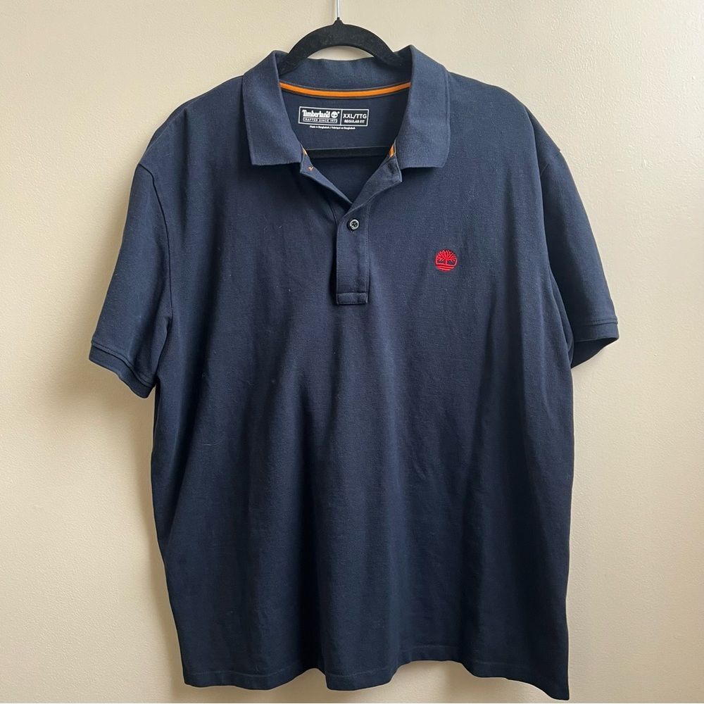 Timberland Mens Pique Polo Shirt navy blue  Size XXL